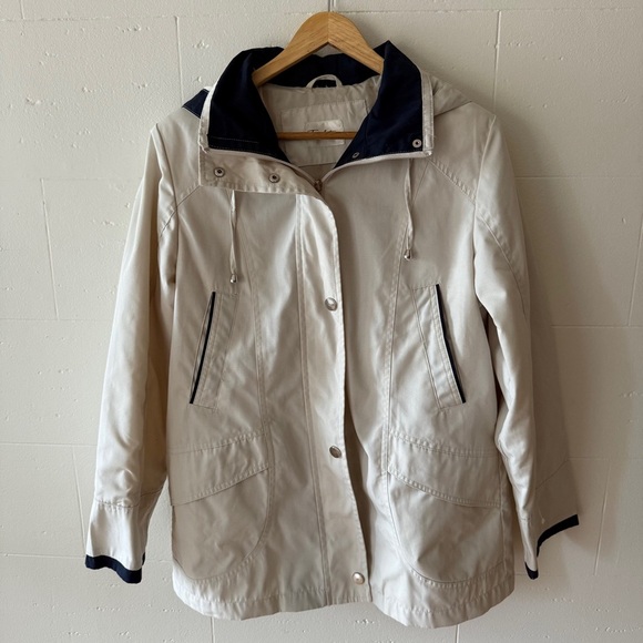 Cream Jacket with Navy Accents - Picture 1 of 11